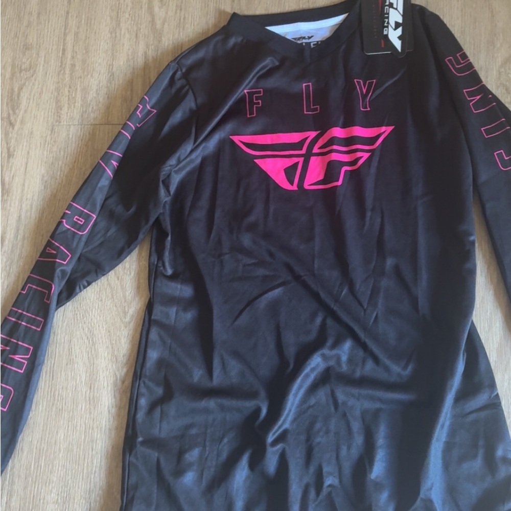 Women's Black and Pink Long Sleeve Shirt